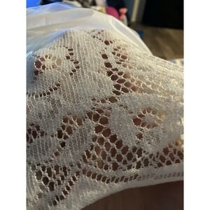 White Lace  Rectangular Table Cloth 69 X 84 Inches